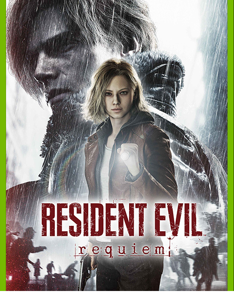 Poster for 'Resident Evil: Requiem' featuring a character with a gun and text.