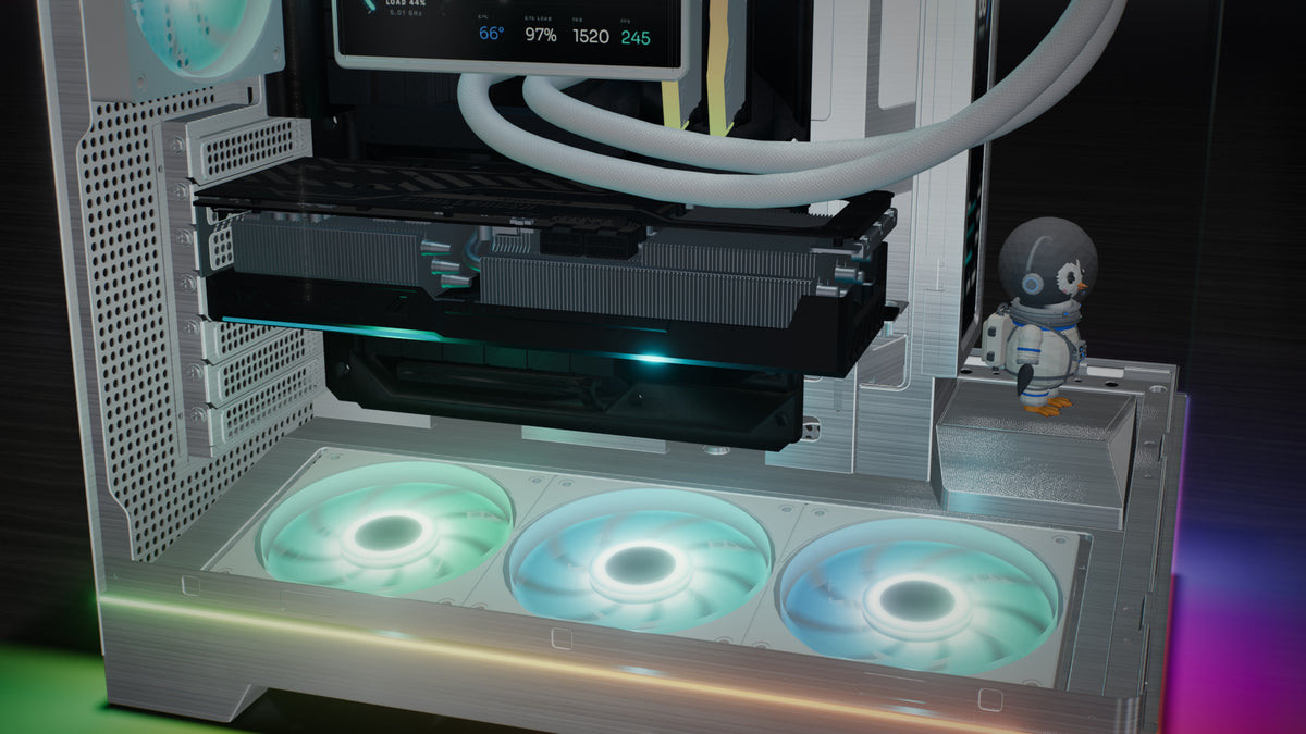 Bottom intake fans under the graphics card