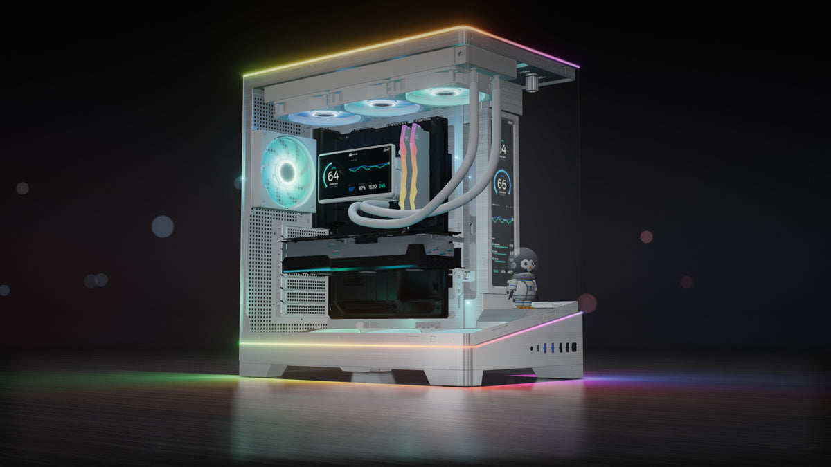 Andromeda V4 LCD in white, with RGB edge lighting